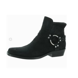 STEVE MADDEN SAMSON LEATHER SQUARE TOE BOOTIES NIB